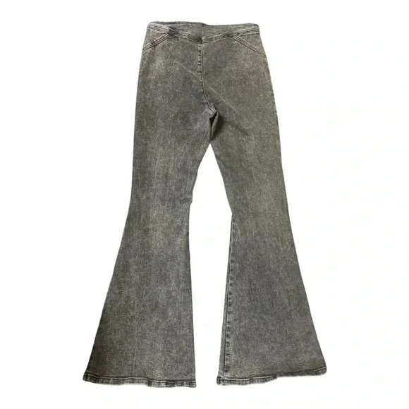 FOREVER 21 super flare denim gray high ruse retro jeans women’s size large - Picture 4 of 10